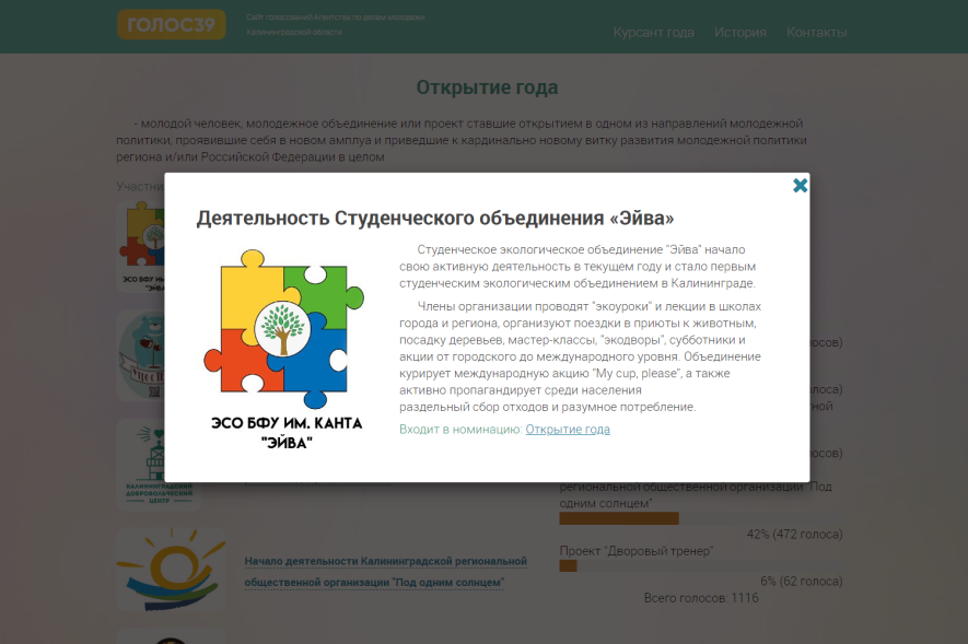 Сайт голосований Агентства по делам молодежи Калининградской области Сайт голосований Агентства по делам молодежи Калининградской области